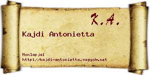 Kajdi Antonietta névjegykártya